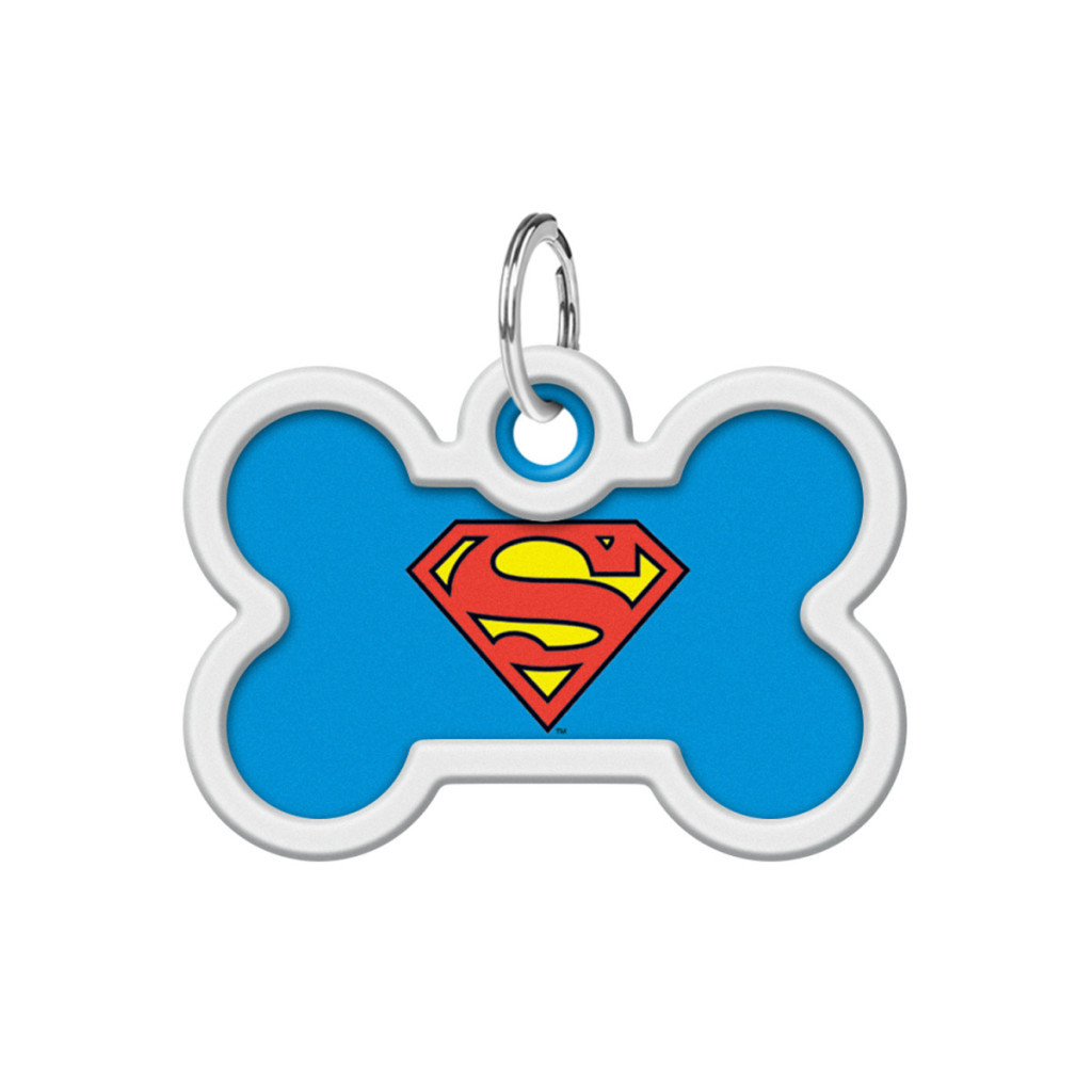 Адресник для тварин WAUDOG Smart ID з QR паспортом "Супермен-герой" кістка 40х28 мм (0640-1009)