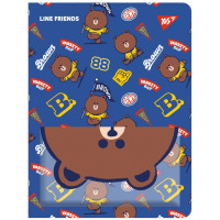 Yes A4 file folder with 20 Line Friends files. Brown with pocket (492109)
