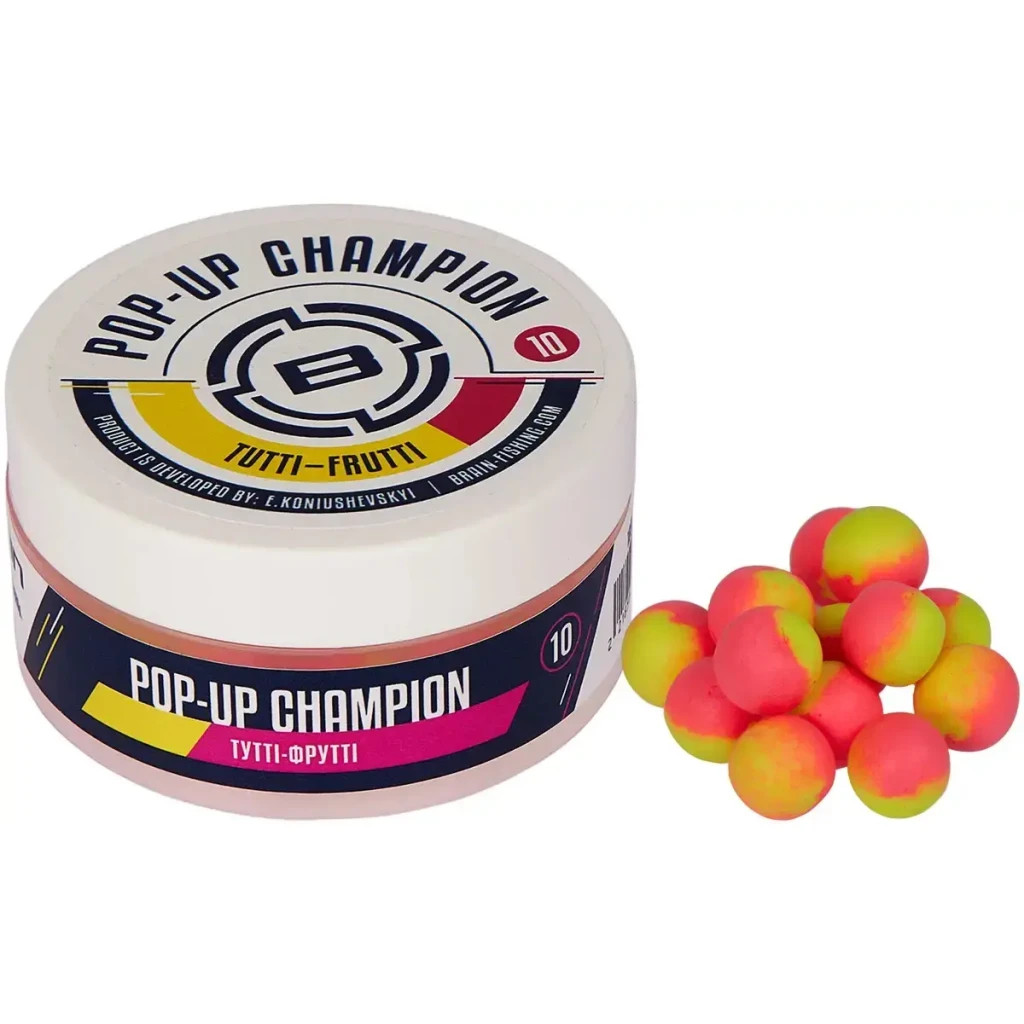 Бойл Brain Champion Pop-Up Tutti- Frutti (тутті-фрутті) 12mm 34g (1858.22.13) Бойл Brain Champion Pop-Up Tutti- Frutti (тутті-фрутті) 12mm 34g (1858.22.13)