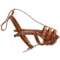 Muzzle for dogs Collar solid (Doberman Pinscher, Small Shepherd, Dalmatian, Small Setter) brown (05976)