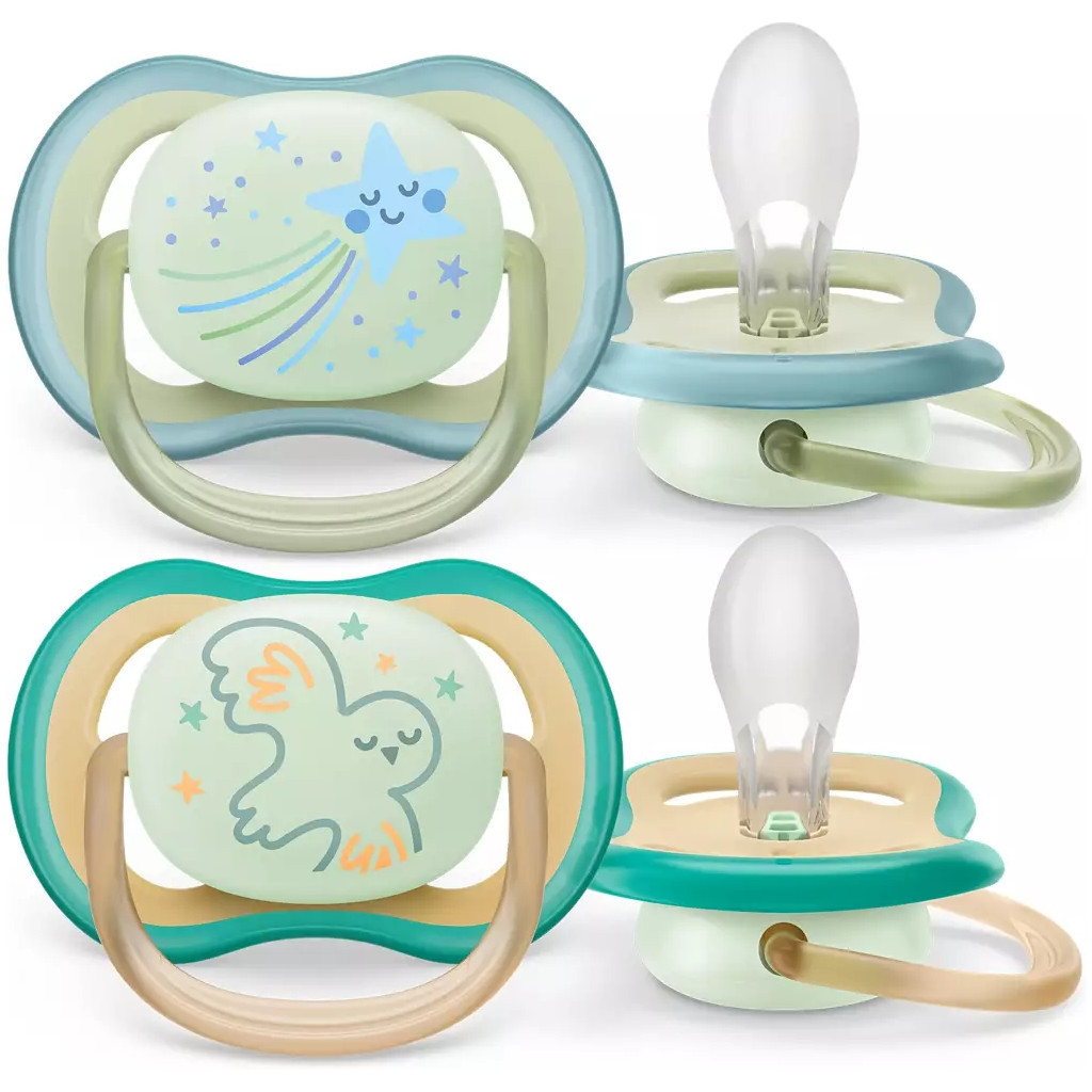 Пустушка Philips AVENT Ultra Air Нічна 0-6 міс 2 шт (SCF376/18)