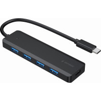Концентратор Gembird 4 ports USB 3.1,USB-C, USB-C PD (UHB-CM-U3P4P-01)