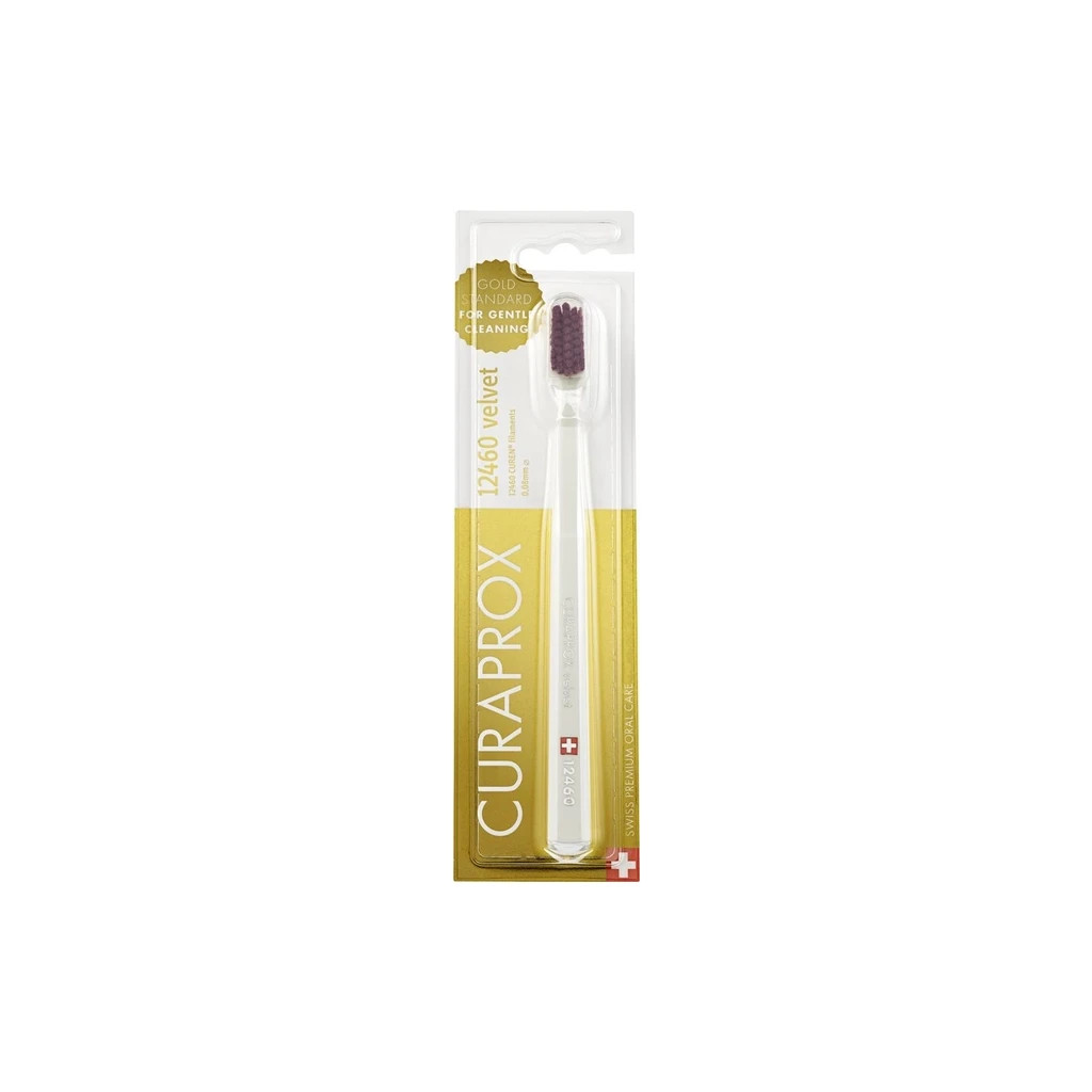 Зубна щітка Curaprox 12460 Velvet Ультрам'яка Біла з пурпуровим (CS 12460-36)