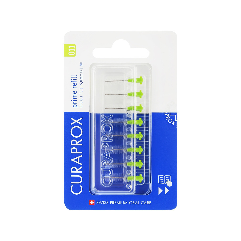 Щітки для міжзубних проміжків Curaprox Prime Refill CPS 011 D 1.1 - 5 мм Без тримача 8 шт. (7612412426557)