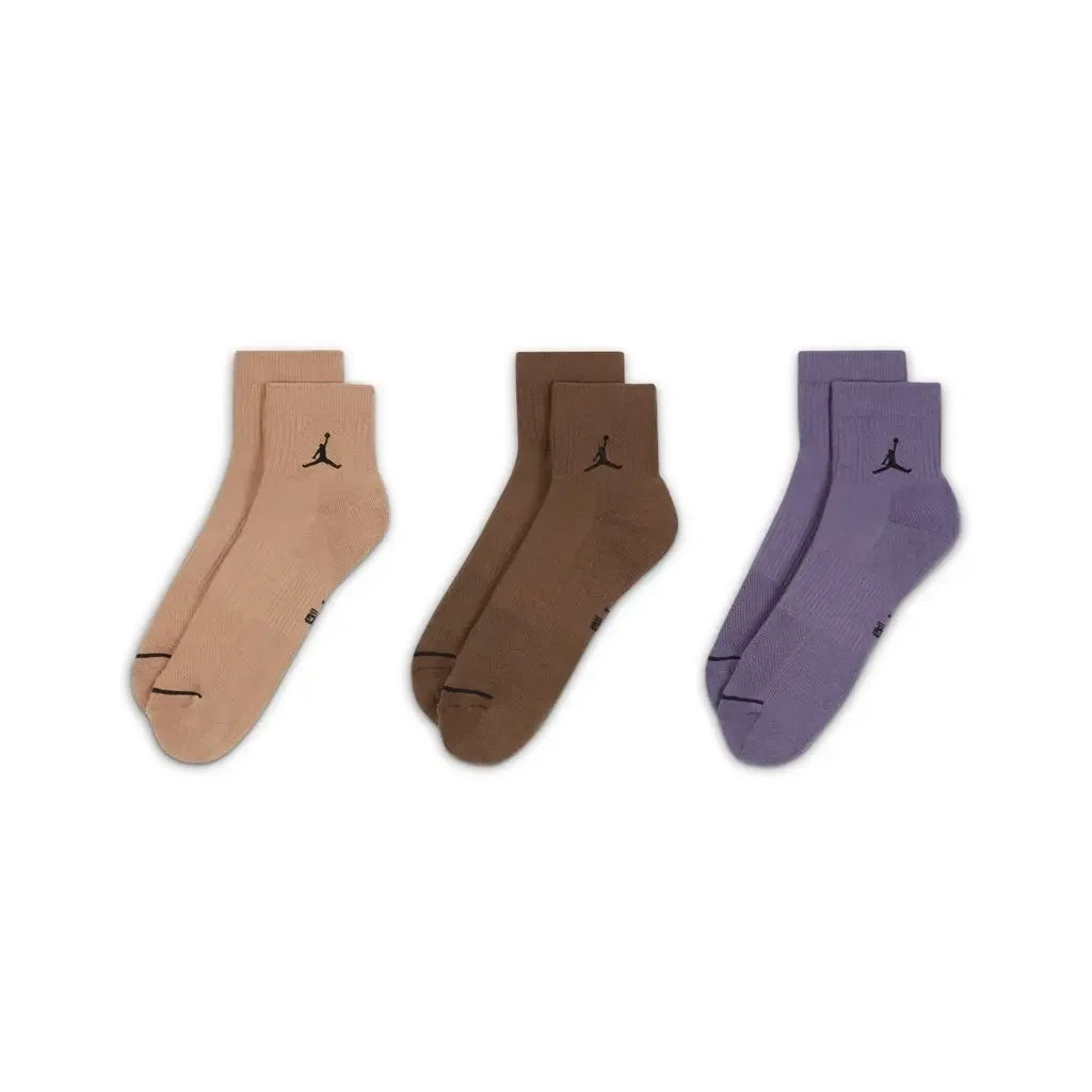 Шкарпетки Nike U J ED CUSH POLY ANKLE 3PR 144 DX9655-905 46-50 3 пари Бежевий/Коричневий/Фіолетовий (196153838185)