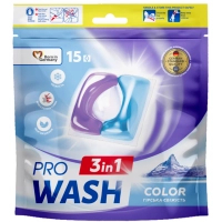 Капсули для прання Pro Wash Color Гірська свіжість 15 шт. (4823128002284)