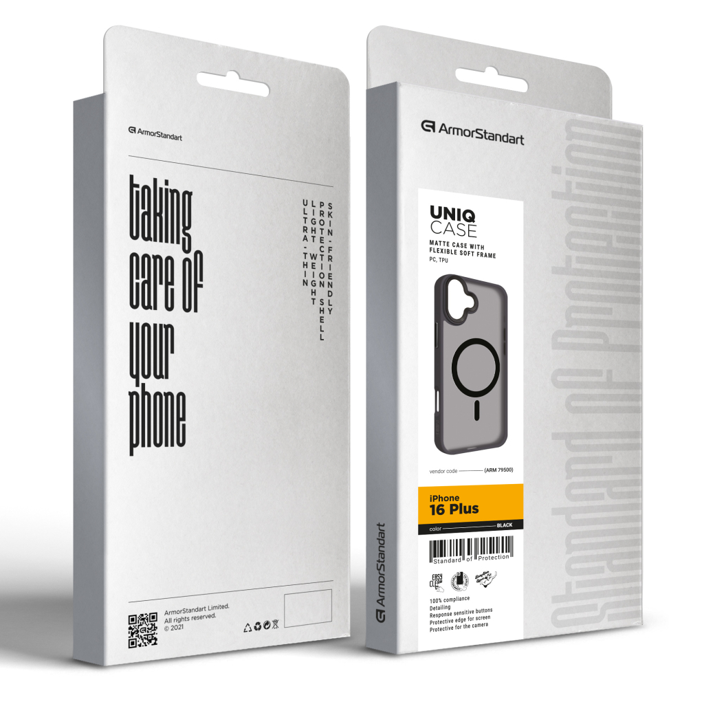 Чохол до мобільного телефона Armorstandart Uniq MagSafe Apple iPhone 16 Plus Black (ARM79500) Чохол до мобільного телефона Armorstandart Uniq MagSafe Apple iPhone 16 Plus Black (ARM79500)