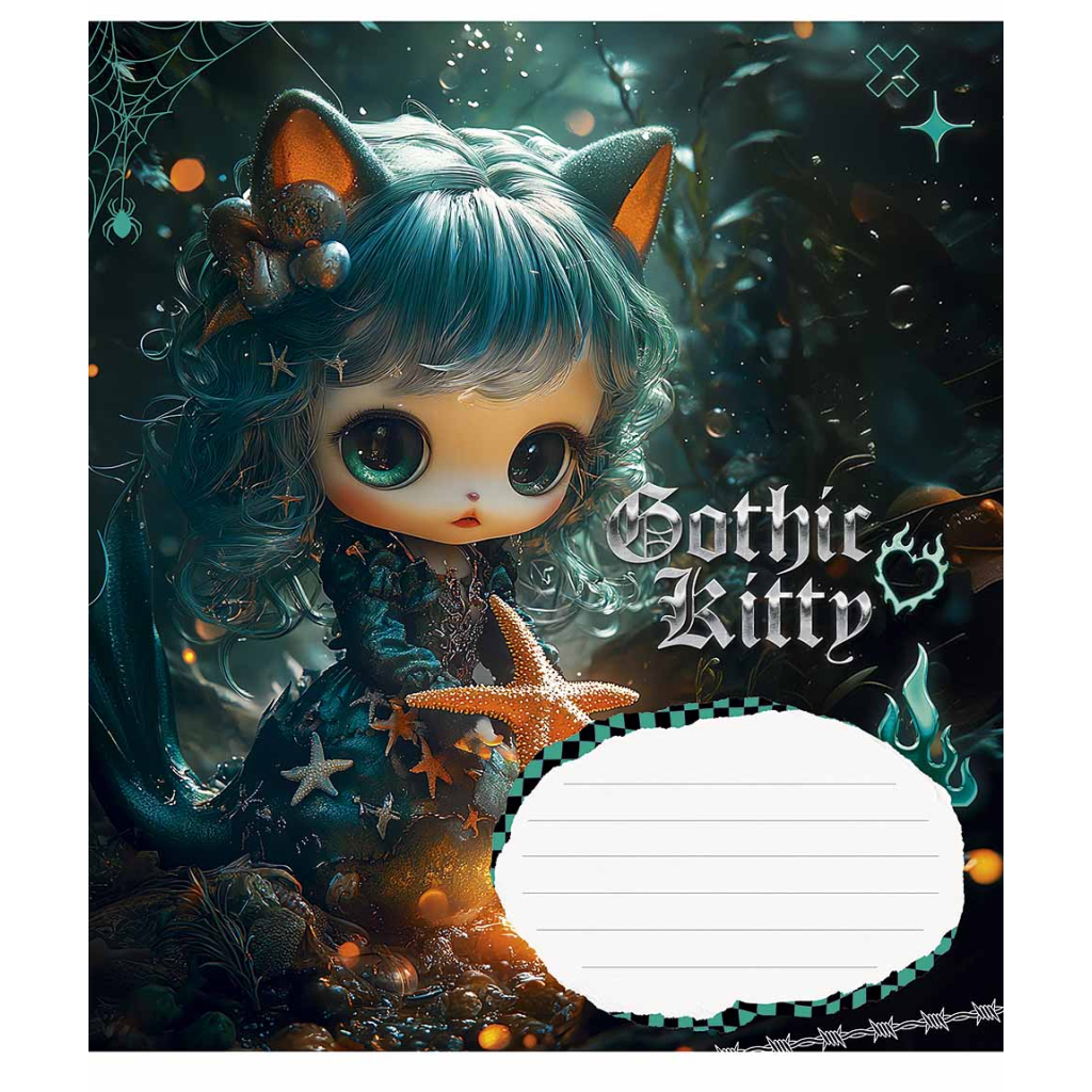 Зошит Школярик Gothic cats 18 аркушів клітинка (018-3531K)