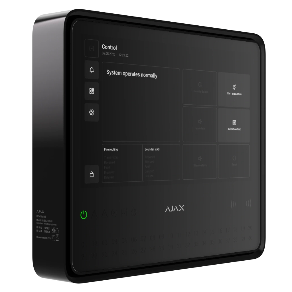 Модуль управління розумним будинком Ajax EN54 Fire Hub black