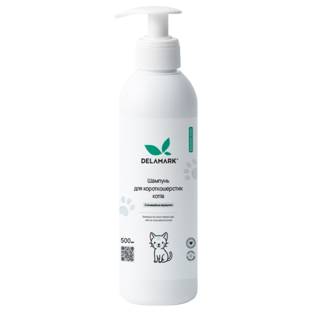 Шампунь для тварин DeLaMark Для короткошерстих котів 500 мл (4820152333902) Шампунь для тварин DeLaMark Для короткошерстих котів 500 мл (4820152333902)