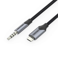 Кабель мультимедійний Micro 5P M to 3.5mm M 1.0m (4pin) black VENTION (BDGBF)