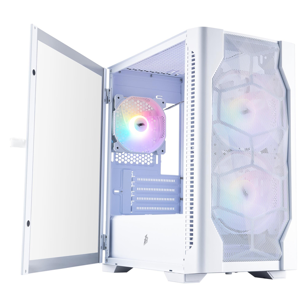 Корпус для ПК 1stPlayer D4-M-WH-2F1P-W-1F1-W