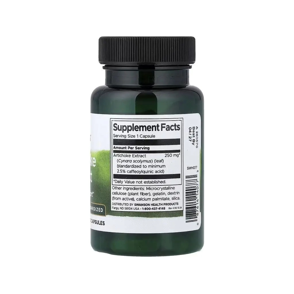 Вітамінно-мінеральний комплекс Swanson Артишок, 250 мг, Artichoke Extract, 60 капсул (SWV14077)