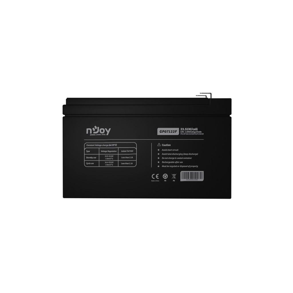 Батарея до ДБЖ nJoy 12V 7Ah (BTVACGUOBTD2FCN01B) AGM (GP07122F) Батарея до ДБЖ nJoy 12V 7Ah (BTVACGUOBTD2FCN01B) AGM (GP07122F)