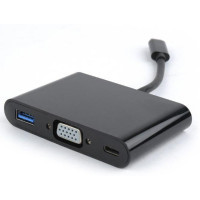 Перехідник Type-C to VGA/USB 3/Type-C power Cablexpert (A-CM-VGA3in1-01)