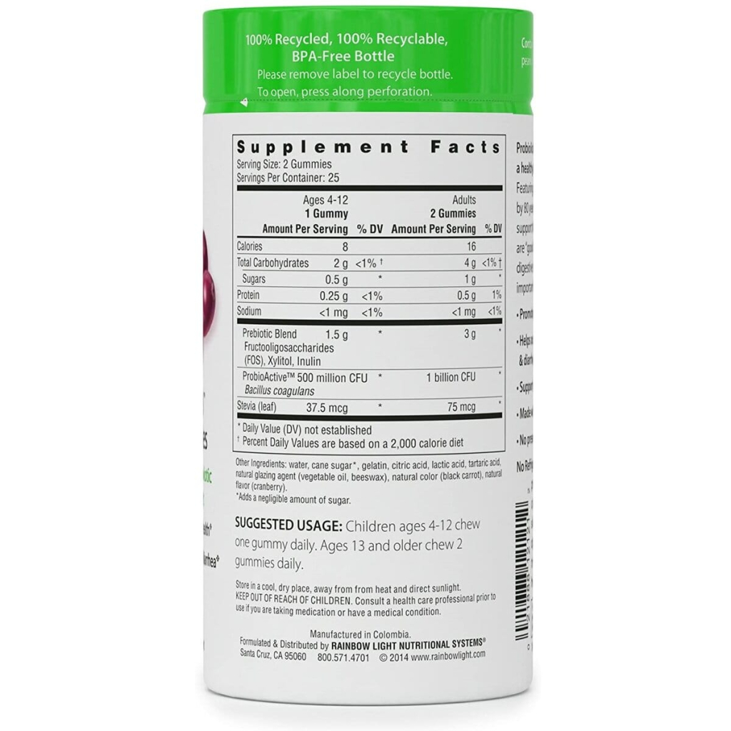 Пробіотики Rainbow Light Пробіотик, Смак ягід, Probiolicious Probiotic Gummies, Delic (RLT-12121)