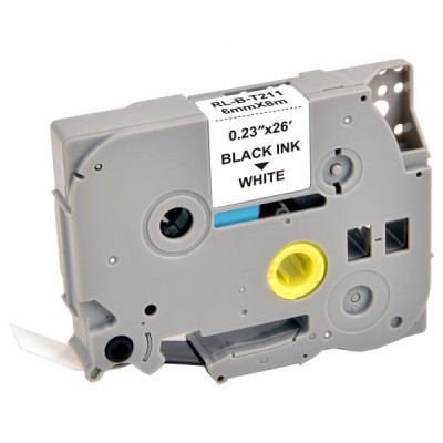 Label printer tape UKRMARK RL-B-T211P-BK/WT, analogue of TZE211. 6 mm x 8 m (CBTZ211)