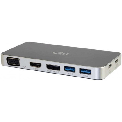 Port replicator C2G Docking Station USB-C to HDMI, DP, VGA, USB, Power Delivery (CG88845)