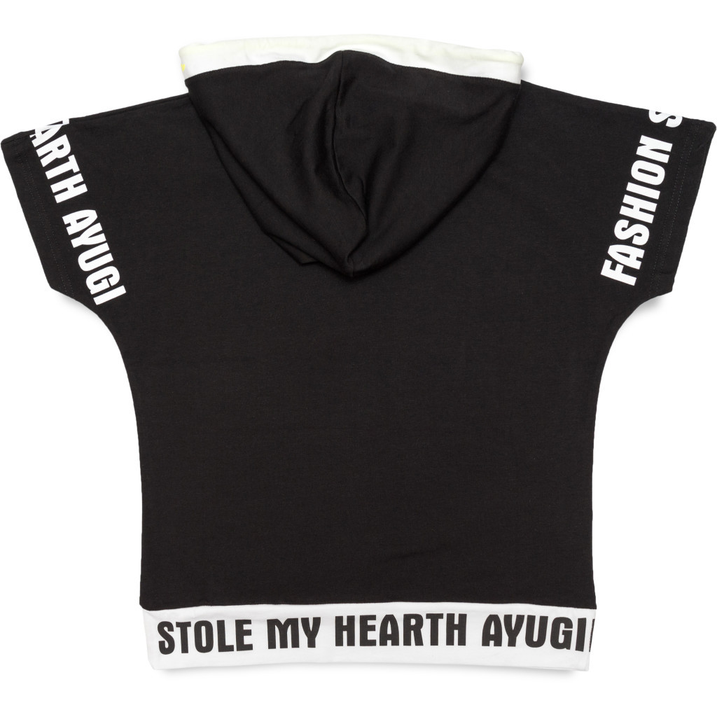 Футболка дитяча A-Yugi з капюшоном (7018-152G-black)