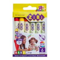 Colored pencils ZiBi Baby line Suoer Jumbo round body 6 pcs (ZB.2484)