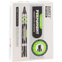 Marker Baoke waterproof 1-4 mm wedge. tip black 12 pcs (MARK-PER-BAO2928B-12)