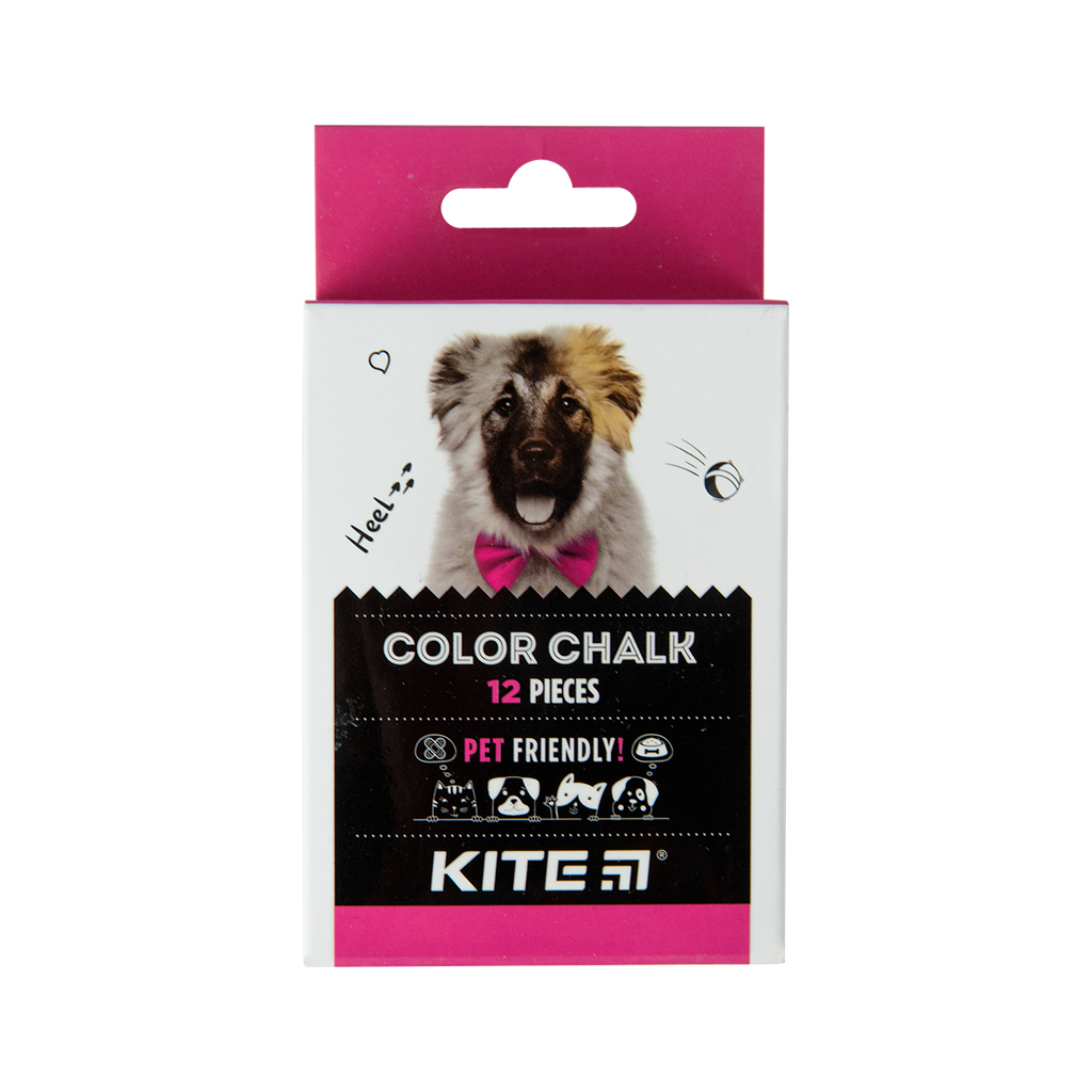 Крейда Kite кольорова Jumbo Dogs, 12 шт (K22-075)