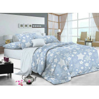 Blue Star calico fleece sheet 220x240 cm (76.114B_Blue star)