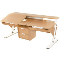 Desk Pondi Ergonomic transformer for 2 children Beech-white (BK311BL)