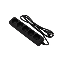 Мережевий подовжувач 2E 5XCEE7/17, 1.5м, black (2E-U0510M1.5BK_Gift)