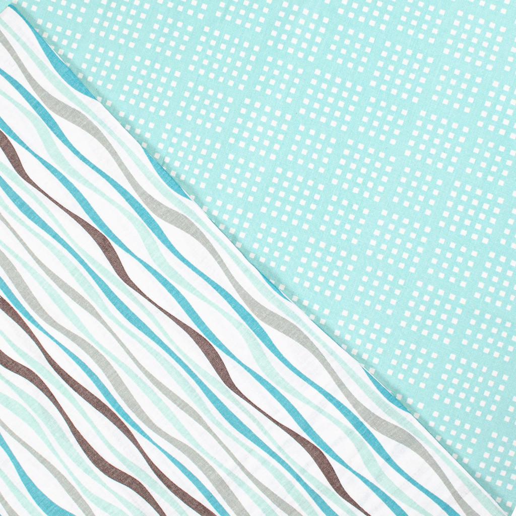 Постільна білизна Home Line Хвилі/Клітинка бірюзовий бязь полуторний (173833) Постільна білизна Home Line Хвилі/Клітинка бірюзовий бязь полуторний (173833)