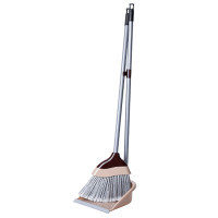 Cleaning set Aleana Euro broom and dustpan Cream/dark brown (127026/cream/t.cinnamon)