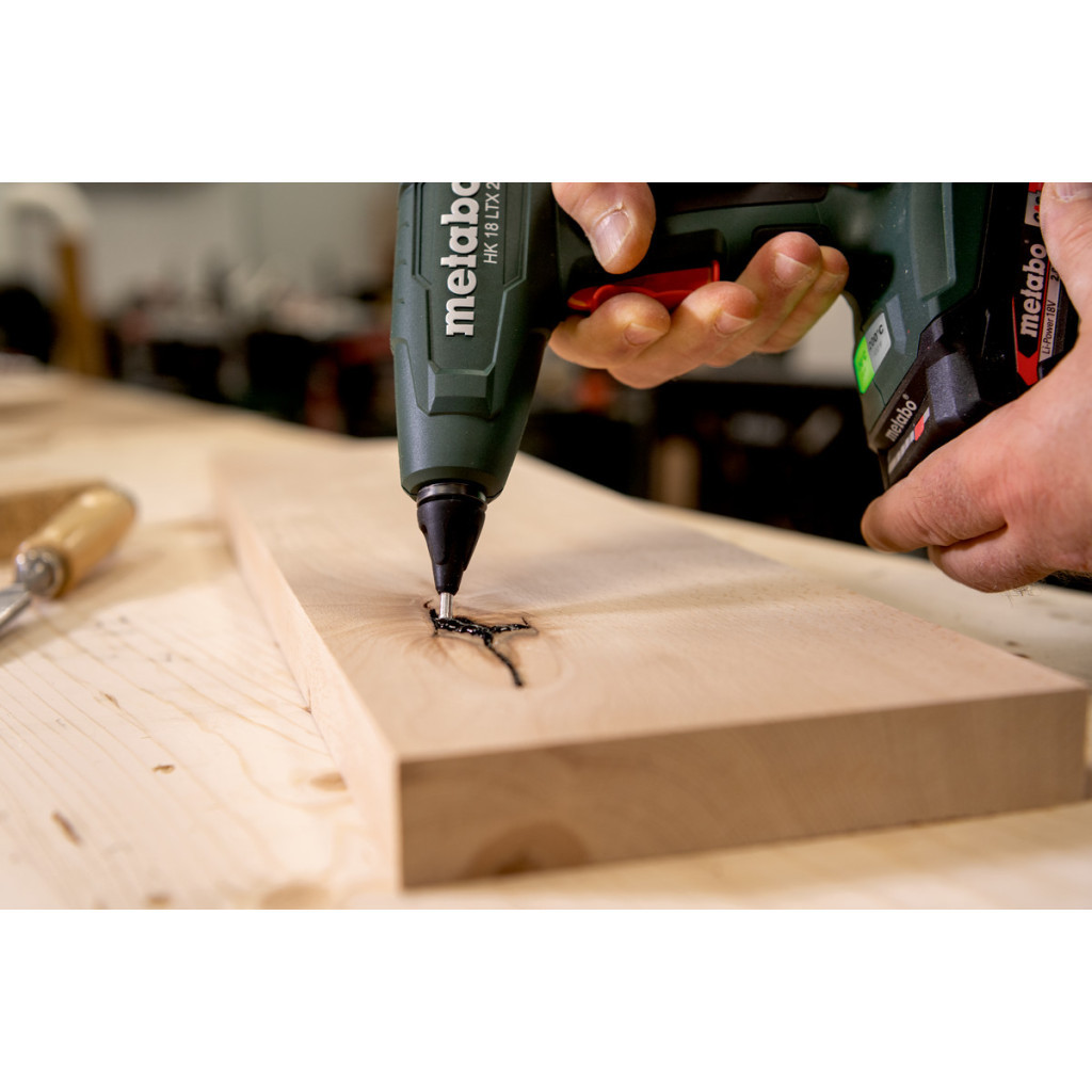 Клейовий пістолет Metabo HK 18 LTX 20, 18В, стрижні 11мм, подача 20г/хв (без АКБ та ЗП) (600797850)