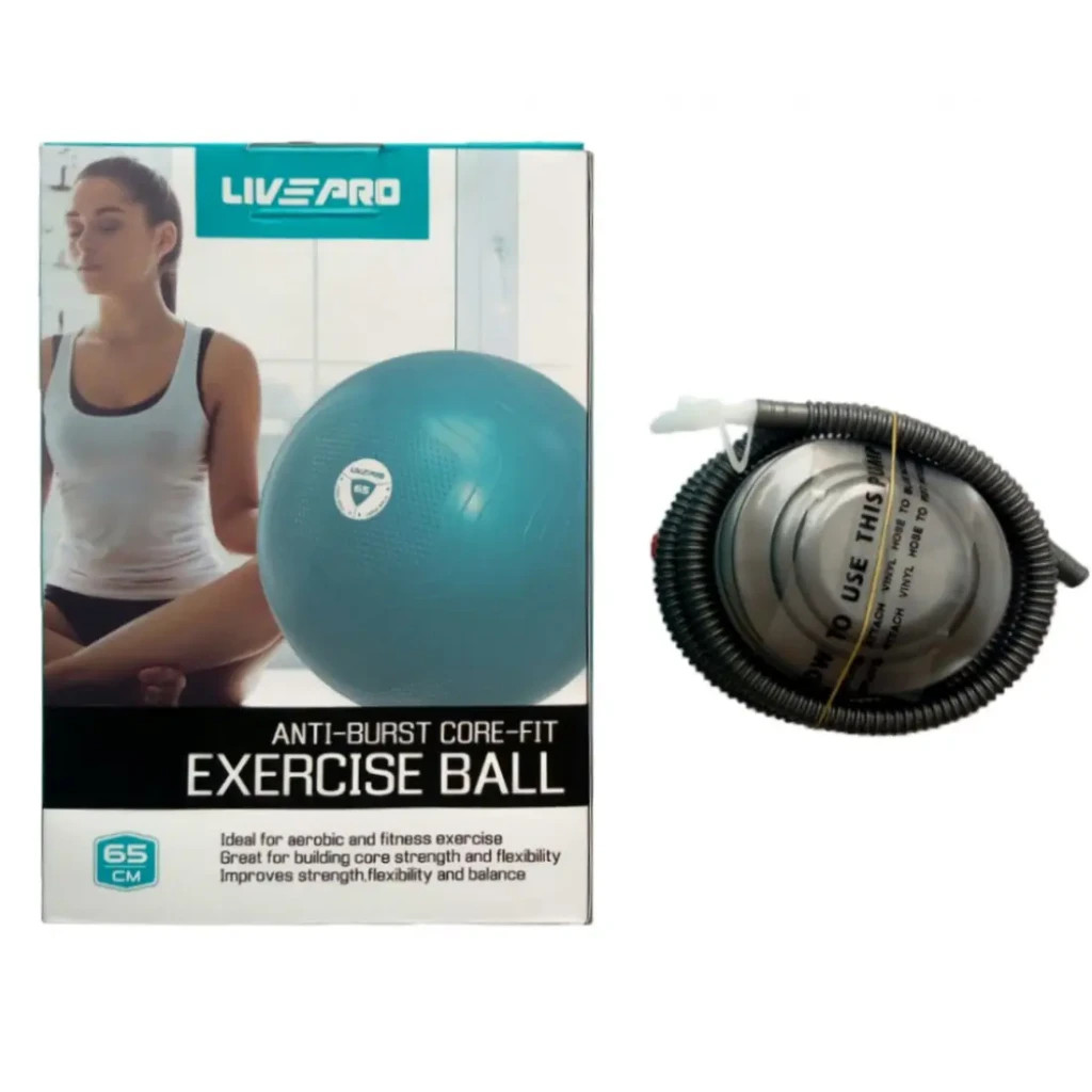 М'яч для фітнесу LivePro Anti-burst Core-fit Exercise Ball LP8201-65 синій Уні 65см (6951376102628) М'яч для фітнесу LivePro Anti-burst Core-fit Exercise Ball LP8201-65 синій Уні 65см (6951376102628)