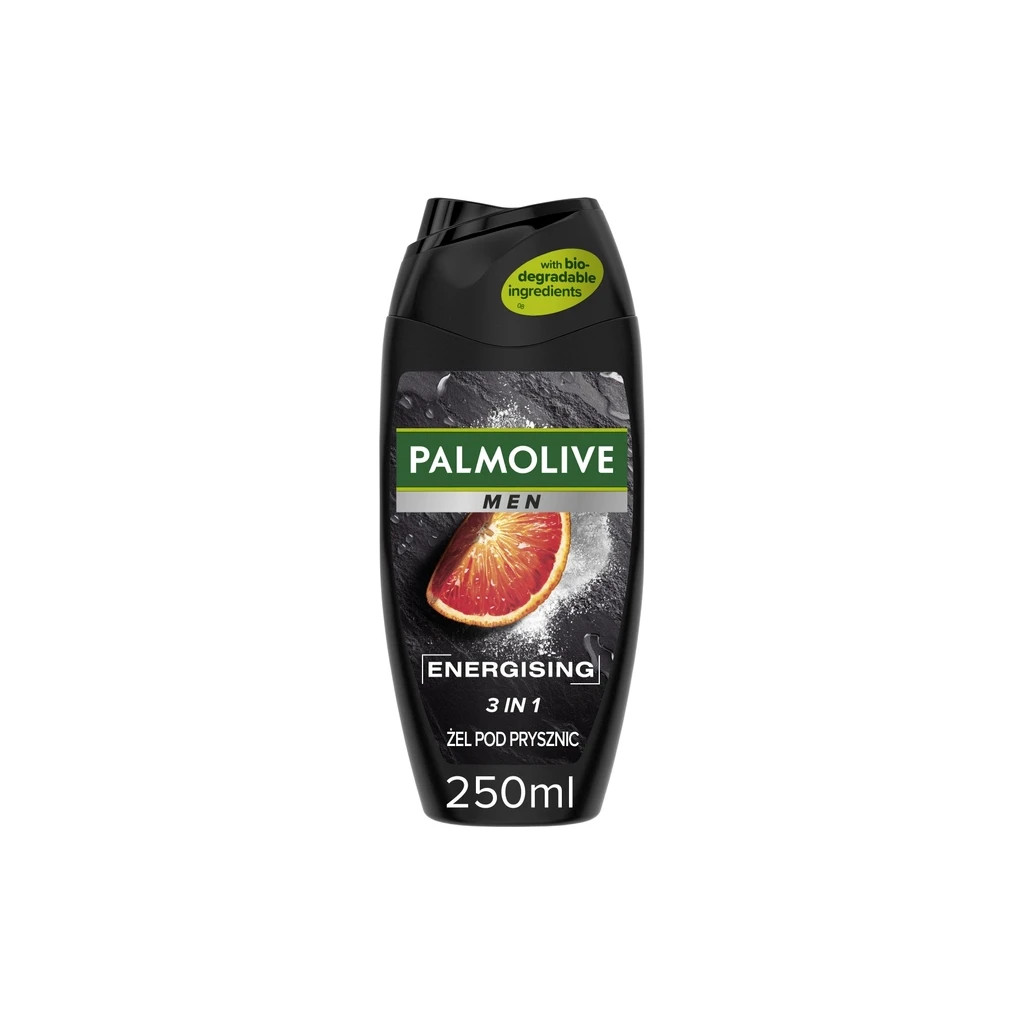 Гель для душу Palmolive Men Energising 3 в 1 Ефірна олія цитрусових і екстракт магнію 250 мл (8714789487656)