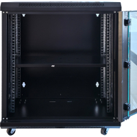 Шафа настінна GEAR 12U 19'' 600x600x650 мм, + полка 19", black (GWMSN-12U-600-600)