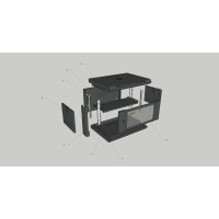 Шафа настінна GEAR 12U 19'' 600x600x650 мм, + полка 19", black (GWMSN-12U-600-600)