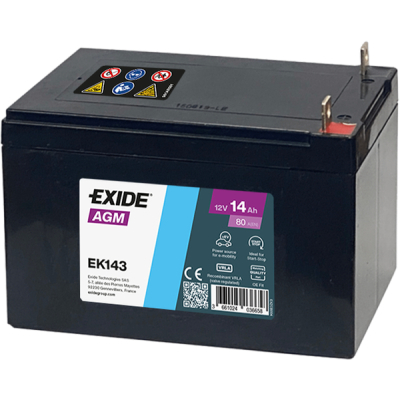 Акумулятор автомобільний EXIDE START-STOP AGM 14Ah бокова(+/-) (200EN) (EK143)