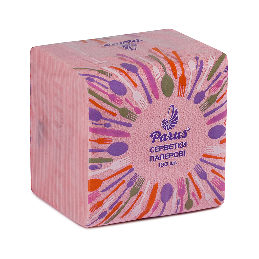 Серветки столові Parus 1 шар Рожеві 100 шт. (4820044170271)
