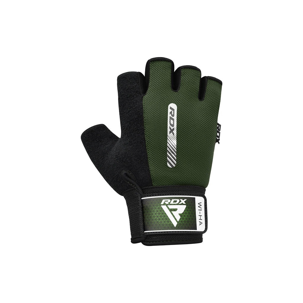 Рукавички для фітнесу RDX W1 Half Army Green Plus M (WGA-W1HA-M+)