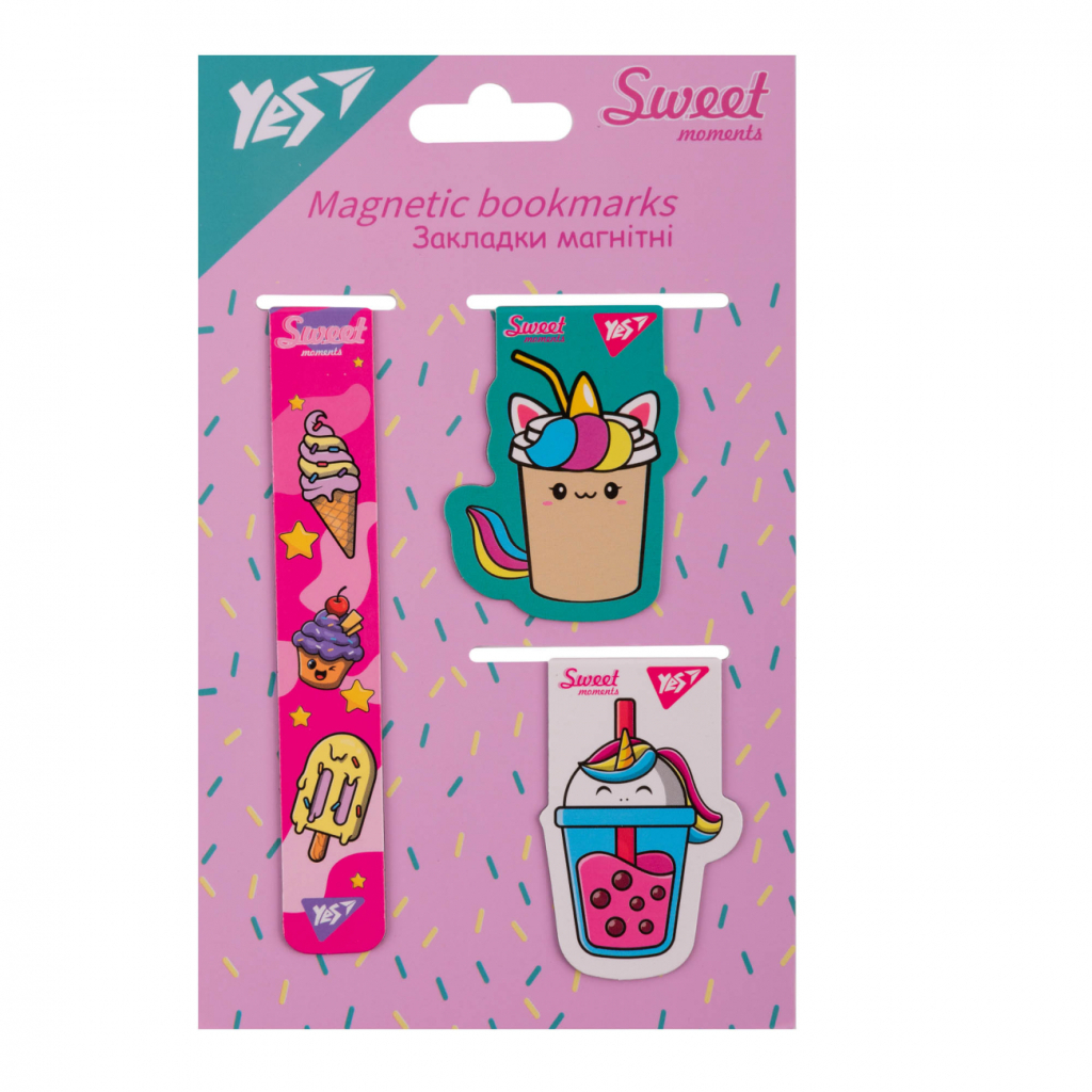 Закладки для книг Yes магнітні Sweet Cream 3 шт (708352)