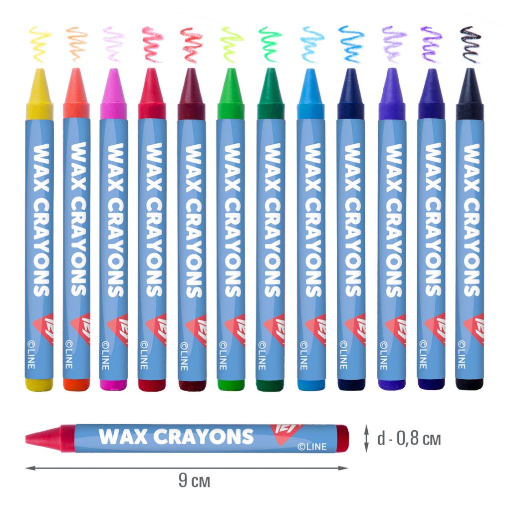 Олівці кольорові Yes Line Friends воскові 12 шт (590141) Олівці кольорові Yes Line Friends воскові 12 шт (590141)