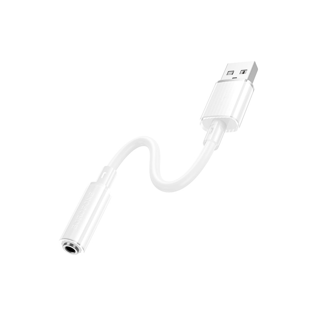 Адаптер USB-A to 3.5mm F 1.0m BV22 white BOROFONE (6941991117022)