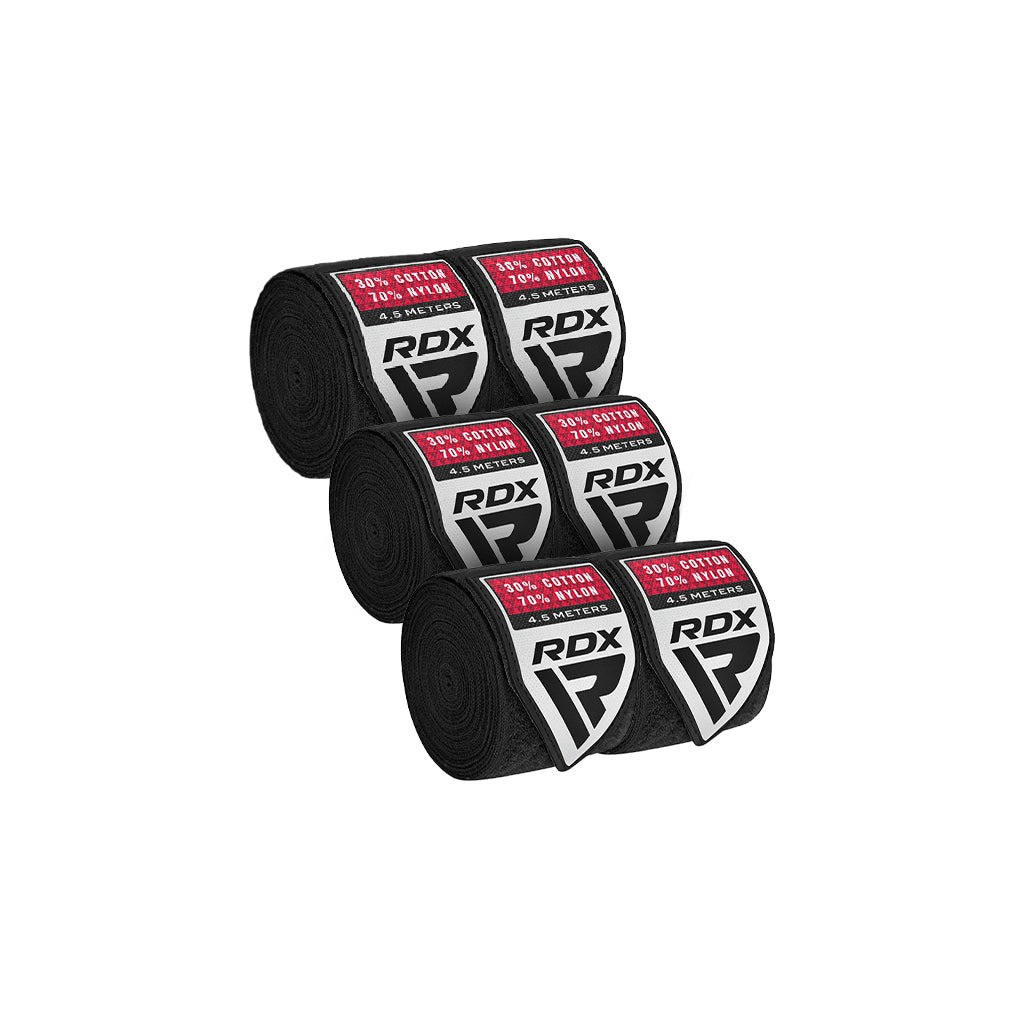 Бинт для спорту RDX RB Hand Wraps Combine 3 пари Black 4.5м (HWC-BBB+)