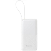 Батарея універсальна Baseus Bipow 2 Digital Display 10000mAh 20W with Built-in USB-C Cable White (P10077101213-00)