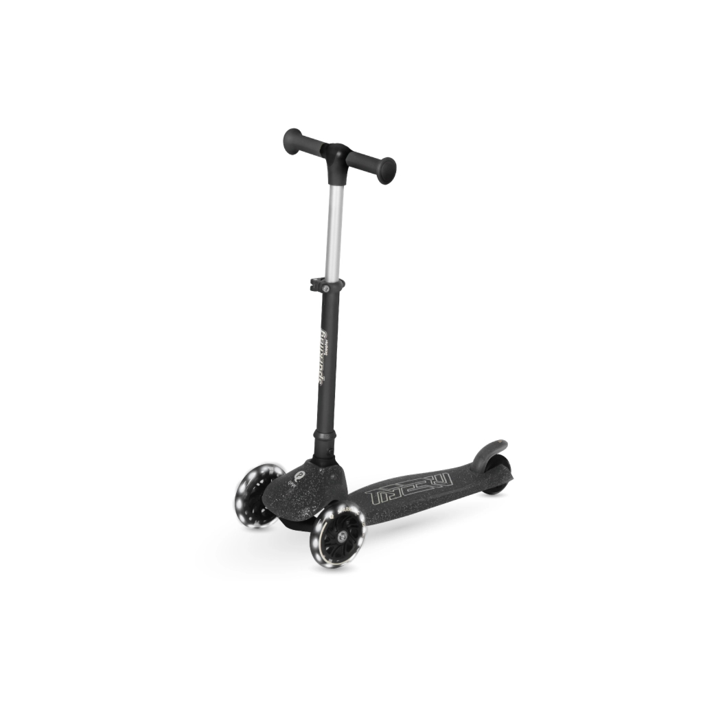 Самокат QPlay Sparkling триколісний дитячий з LED підсвіткою колес Black (ST006SparklingBlack)