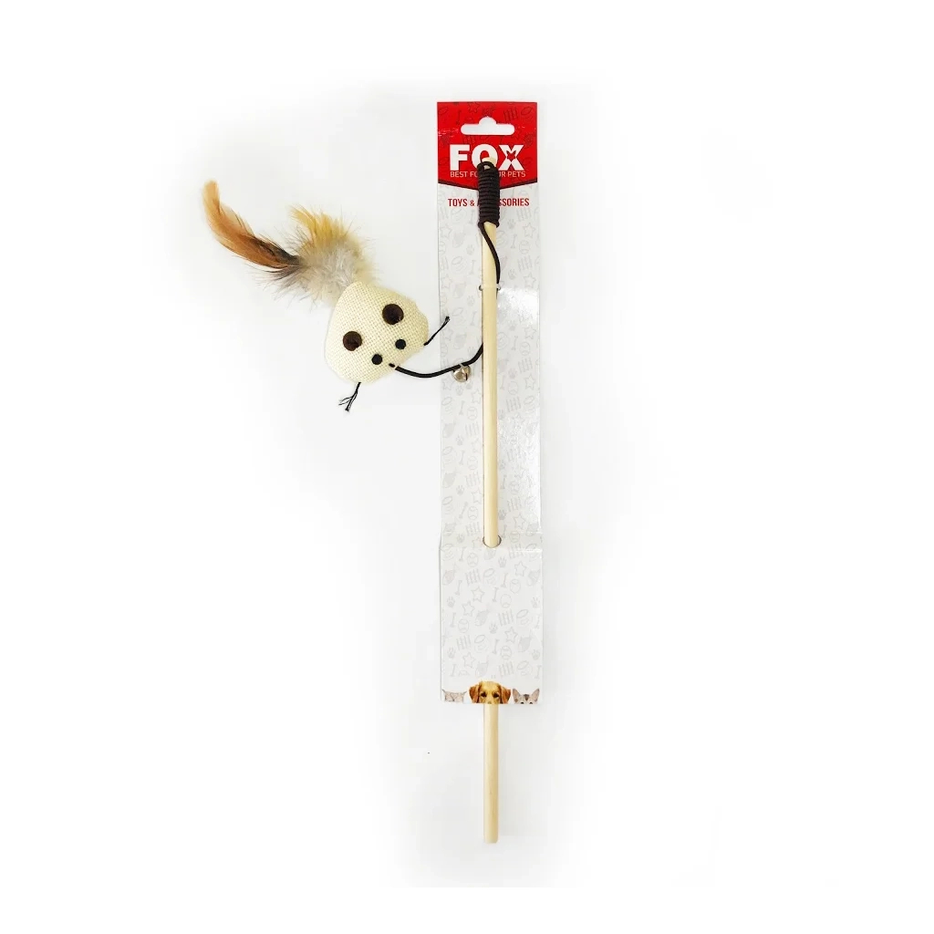 Іграшка для котів "FOX" Вудка-дражнилка ECO "Хом'як з пухом" (6912102124703)