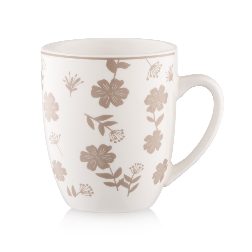 Набір чашок Ardesto Ravenna, 4шт., 360мл, порцеляна, біло-бежевий (AR1336RS)