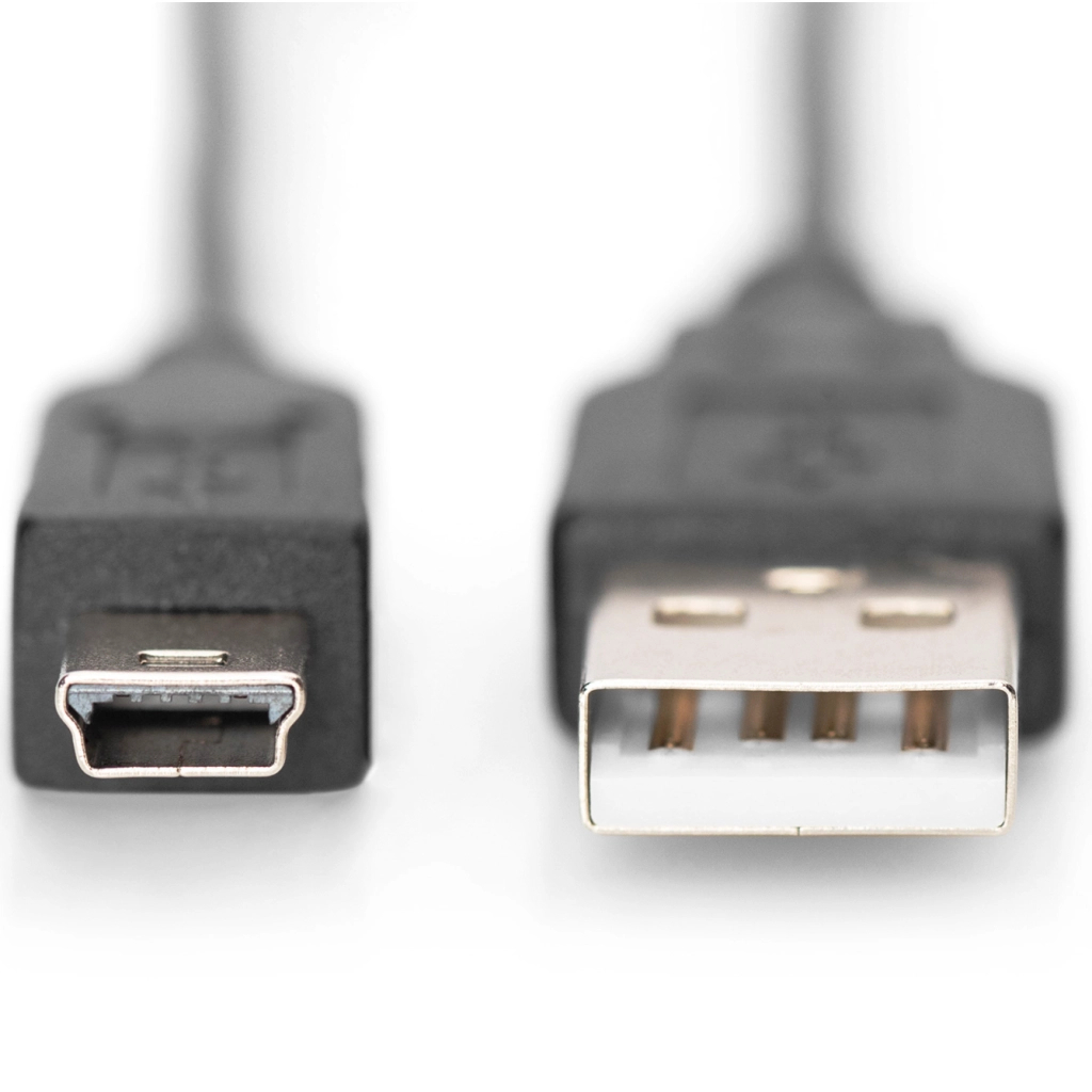 Дата кабель USB 2.0 AM to Mini 5P 3.0m black Digitus (AK-300130-030-S)