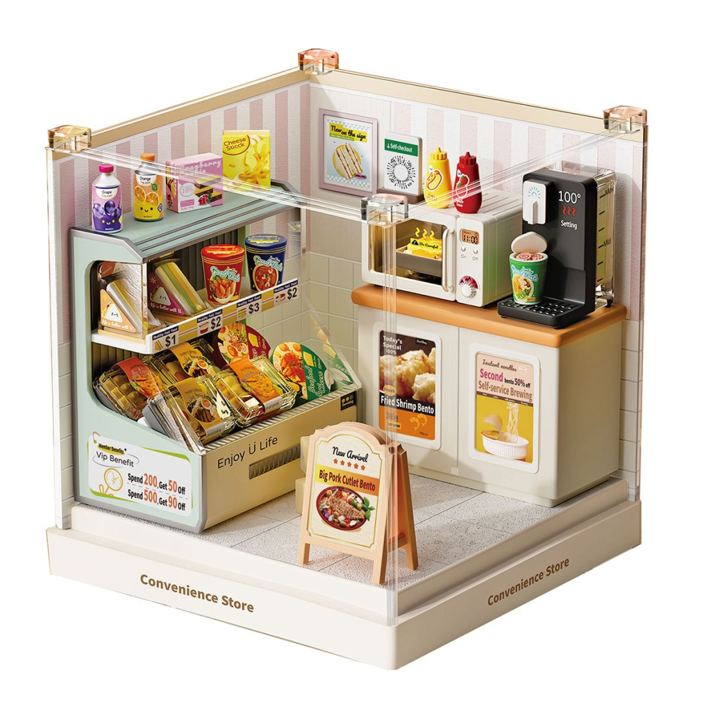 Конструктор Mini House румбокс серії Інтер'єр Міні – Цілодобовий магазин (8033)