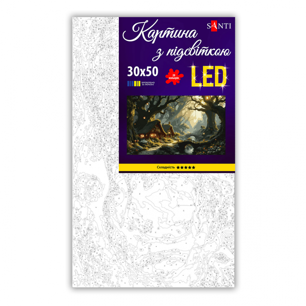 Картина по номерам Santi Магічний ліс 30х50 см LED підсвітка (955562)